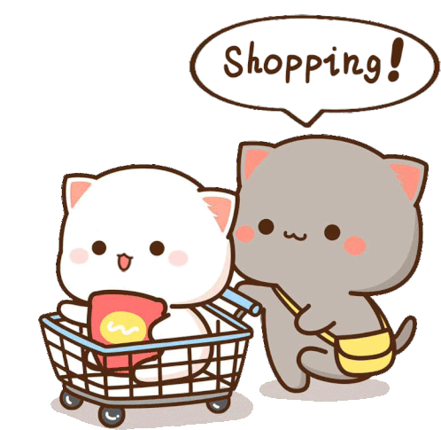 cute cats in a shopping cart